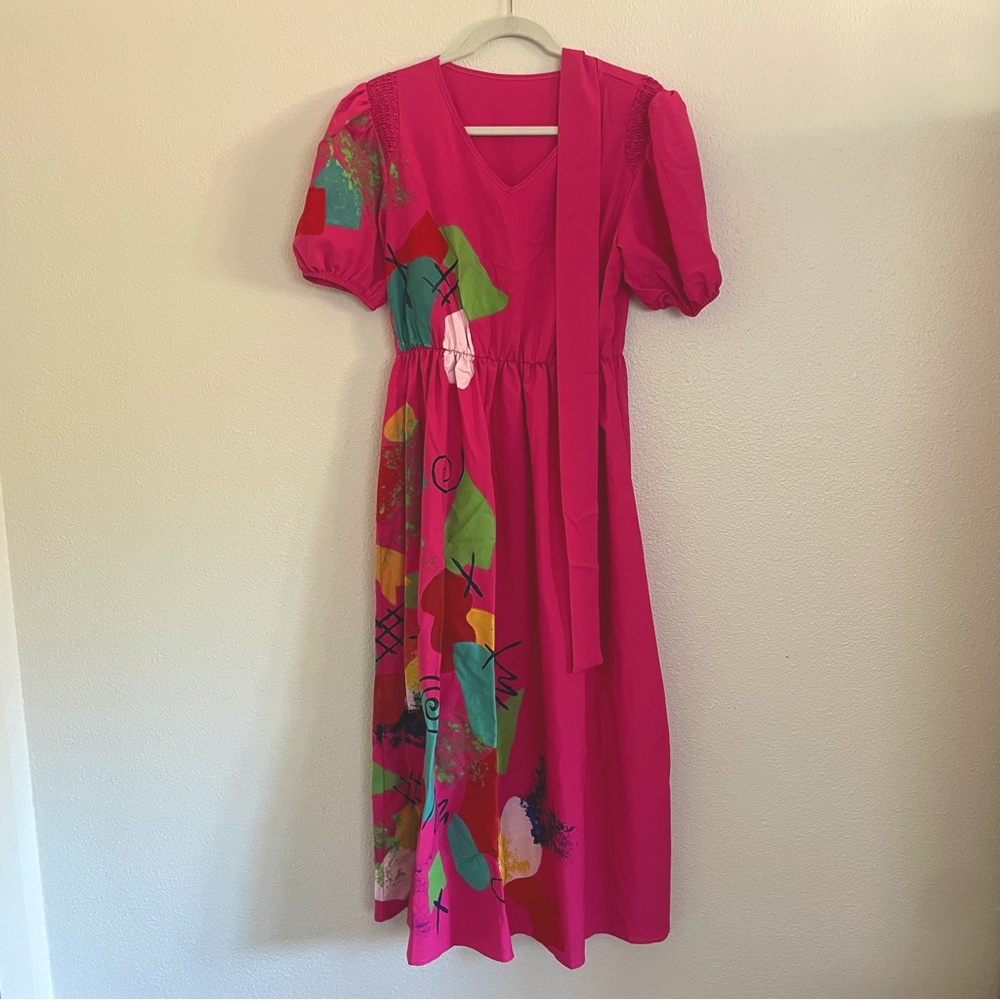 Weird Barbie Dress, Custom Painted, M